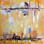 “Sky Line – linea di confine “ Tecnica mista su tela 60 x80 )